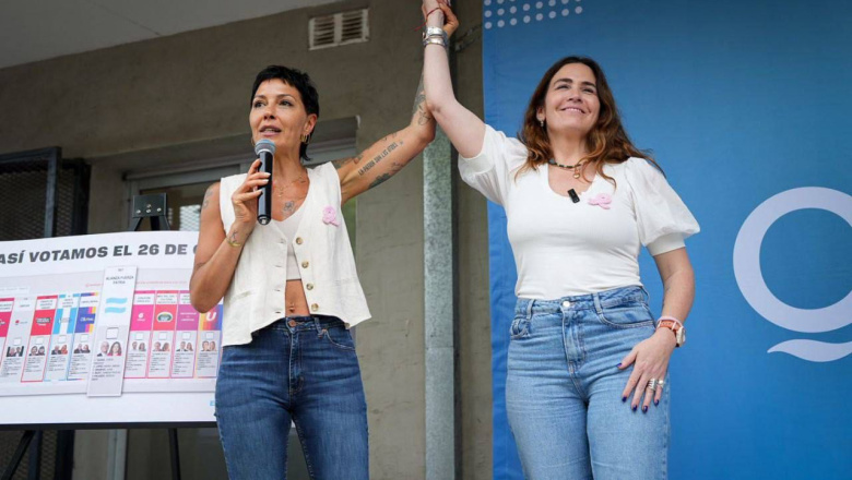 Mayra Mendoza y Jimena López en el Centro Territorial "Isabel Pallamay"
